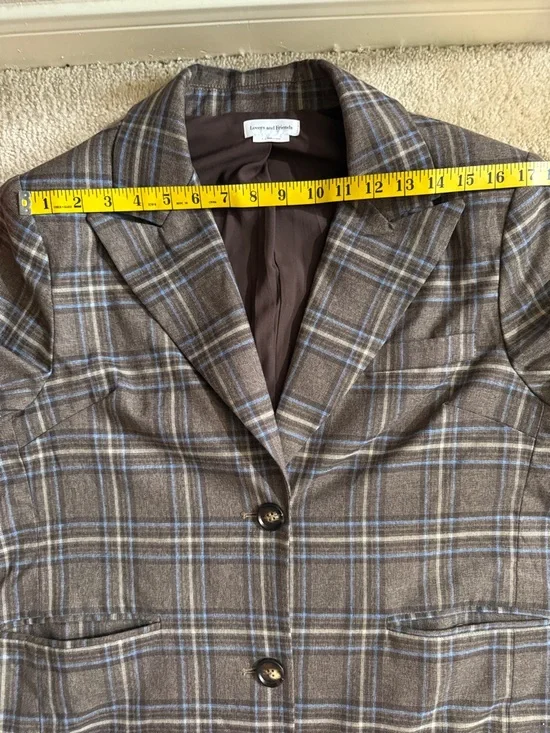 Lovers + Friends Plaid Brown Oversized Blazer Jacket - Women's size small - Picture 14 of 16